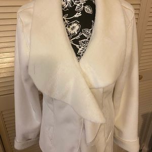Vintage Women’s White Suede Fur White Black Market Coat/Jacket